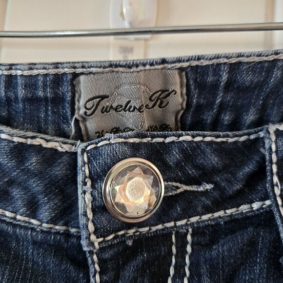 Twelve K Y2K Rhinestone Jeans Women's Size 9 Low Rise Vintage 12K Embellished - Picture 12 of 12